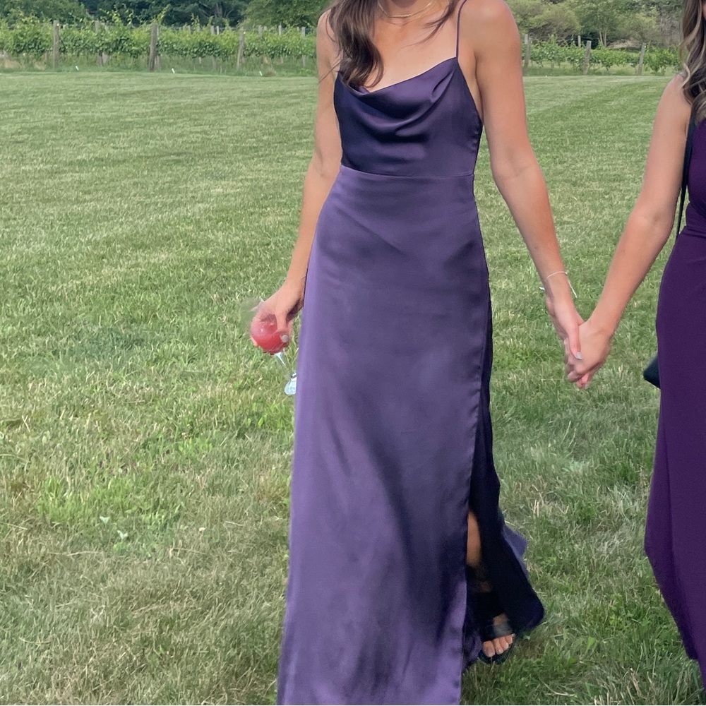 Worn once Fame and Partners Cowl Neck Sleeveless Dress in Eggplant Purple
